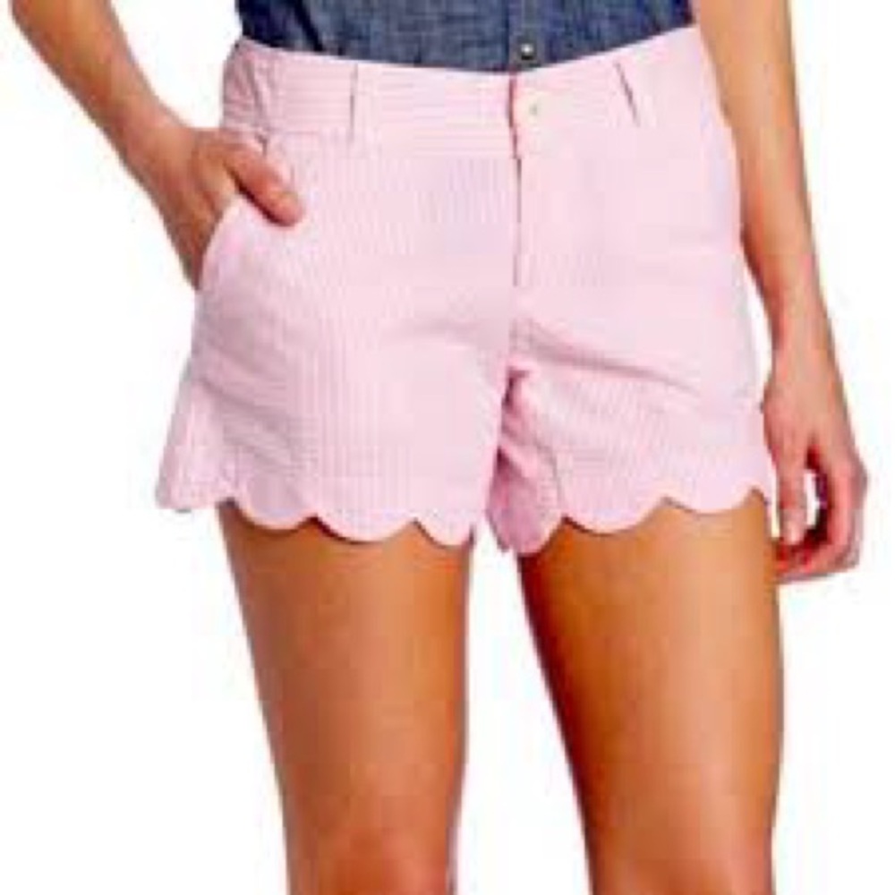 Lilly Pulitzer Pink Seersucker Buttercup Shorts Size 2
